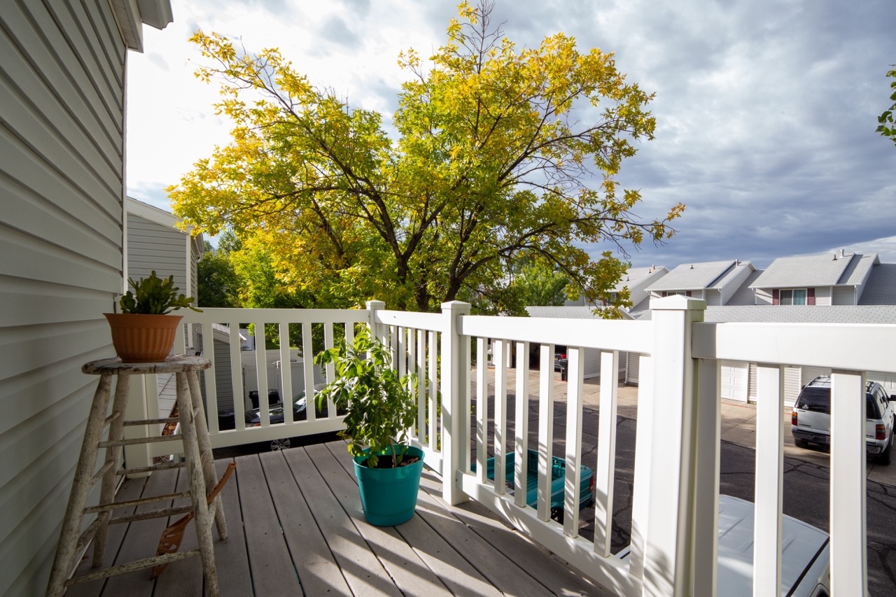 deck with white railing